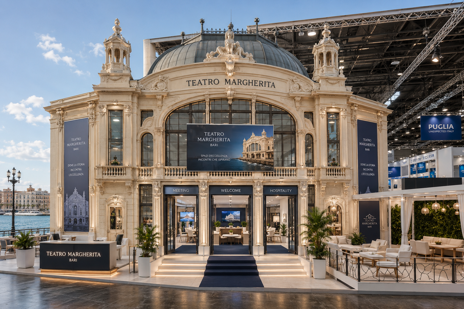 Concept stand fieristico ispirato al Teatro Margherita di Bari