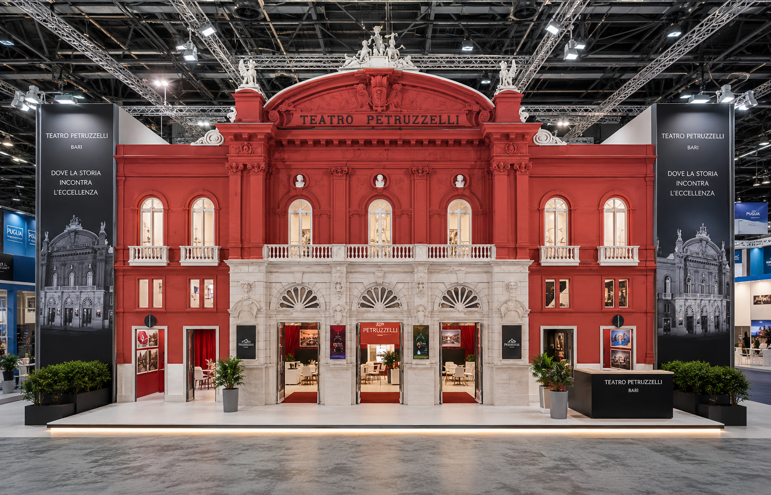 Concept stand fieristico ispirato al Teatro Petruzzelli di Bari